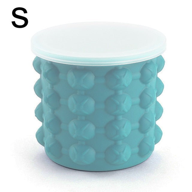 1pc Blue Silicone Ice Bucket, Household Ice Making Mold For Beer, Drink,  Champagne, Creative Ice Cube Maker